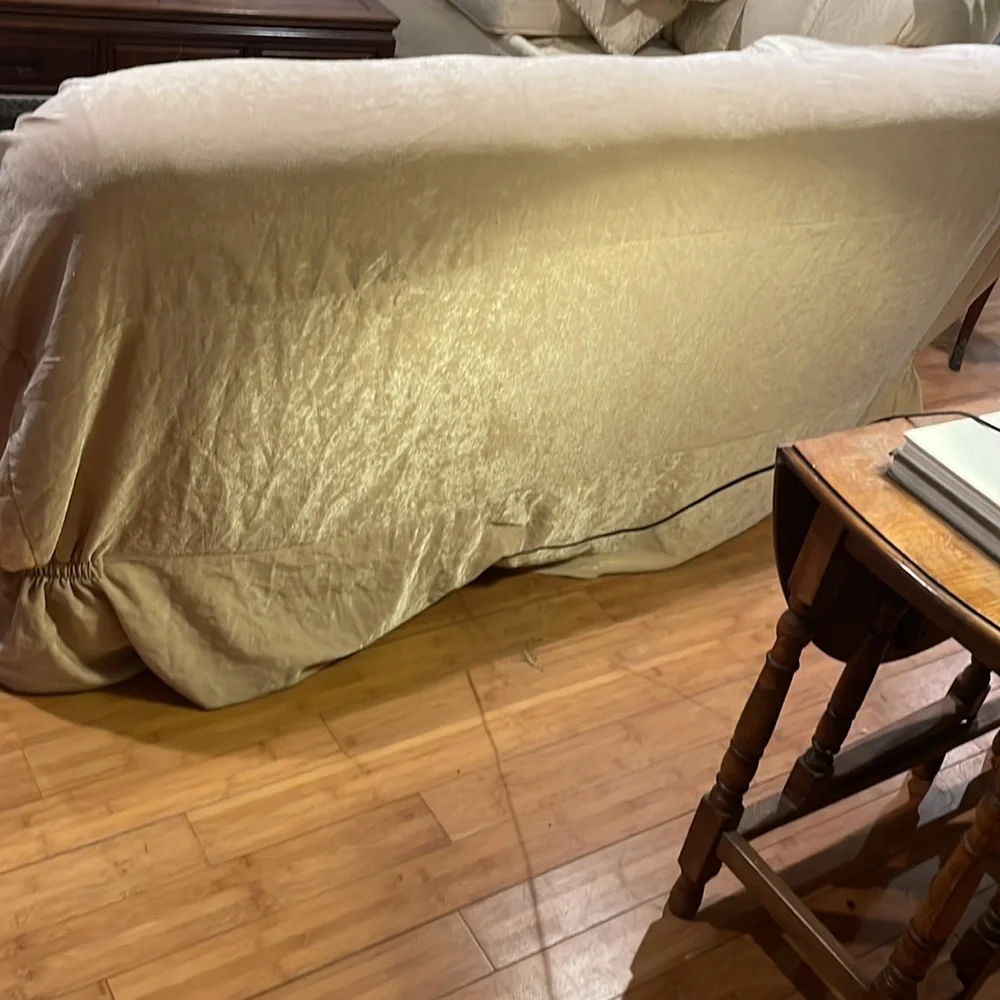 Slipcover couch stretch sofa furniture cover beige shimmer